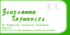 zsuzsanna kojnovits business card